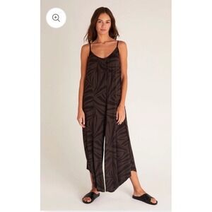 NWT Z Supply Tropical Zebra Print Jumpsuit Women's Size Large